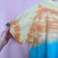 Upcycled Mokuyobi Distressed Tie Dye Mountain Tee, Size Medium
