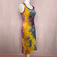 Upcycled Absolutely Love It Tie Dye Midi Dress, Size Medium