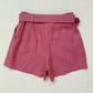 Secondhand ADL Pink Linen High Waisted Shorts With Belt, Size XS