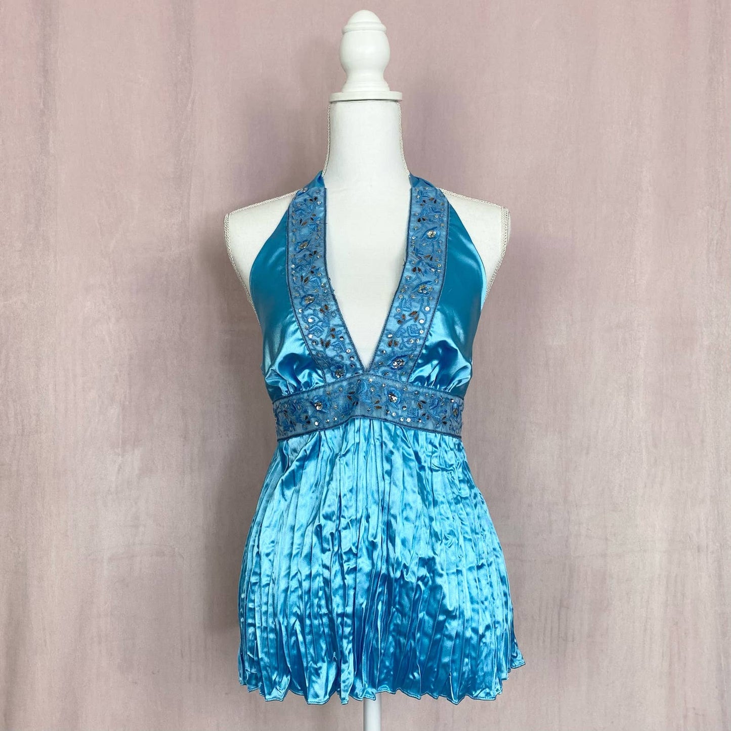 Vintage Frederick’s of Hollywood Satin Halter Tank Top, Size Large
