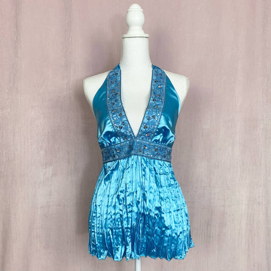 Vintage Frederick’s of Hollywood Satin Halter Tank Top, Size Large