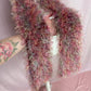 Y2K Handmade Knit Fuzzy Rainbow Scarf