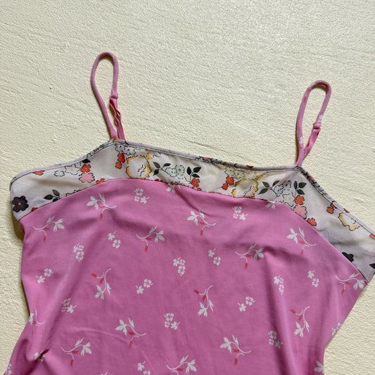 Y2K Gap Floral Pink Cami Tank Top, Size Medium