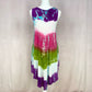 Upcycled Y2K Boho Hippie Tie Dye Summer Dress, Free Size