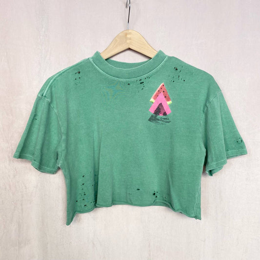 Reworked O’Neill Distressed Crop Tee, Size Small