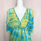 Secondhand Pineapples Tie Dye Boho Hawaiian Kaftan Dress, Size Medium