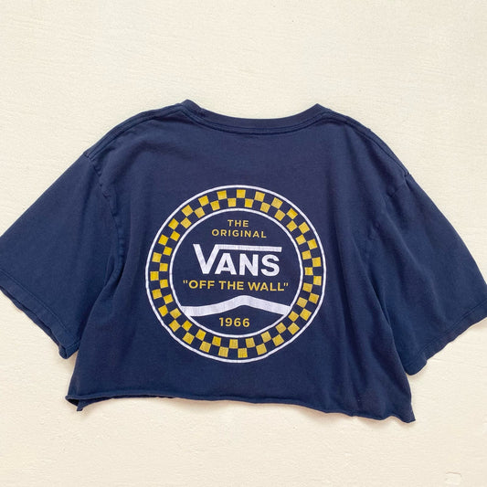 Reworked Vans Off The Wall Graphic Crop Tee, Size Large