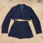 Upcycled Vintage Blazer Set in Navy Blue, Size Small