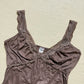 Y2K Aqua Lace Trim Brown Cami Tank Top, Size Medium