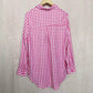 Secondhand Pink Houndstooth Button Up Long Sleeve Shirt, Size Medium