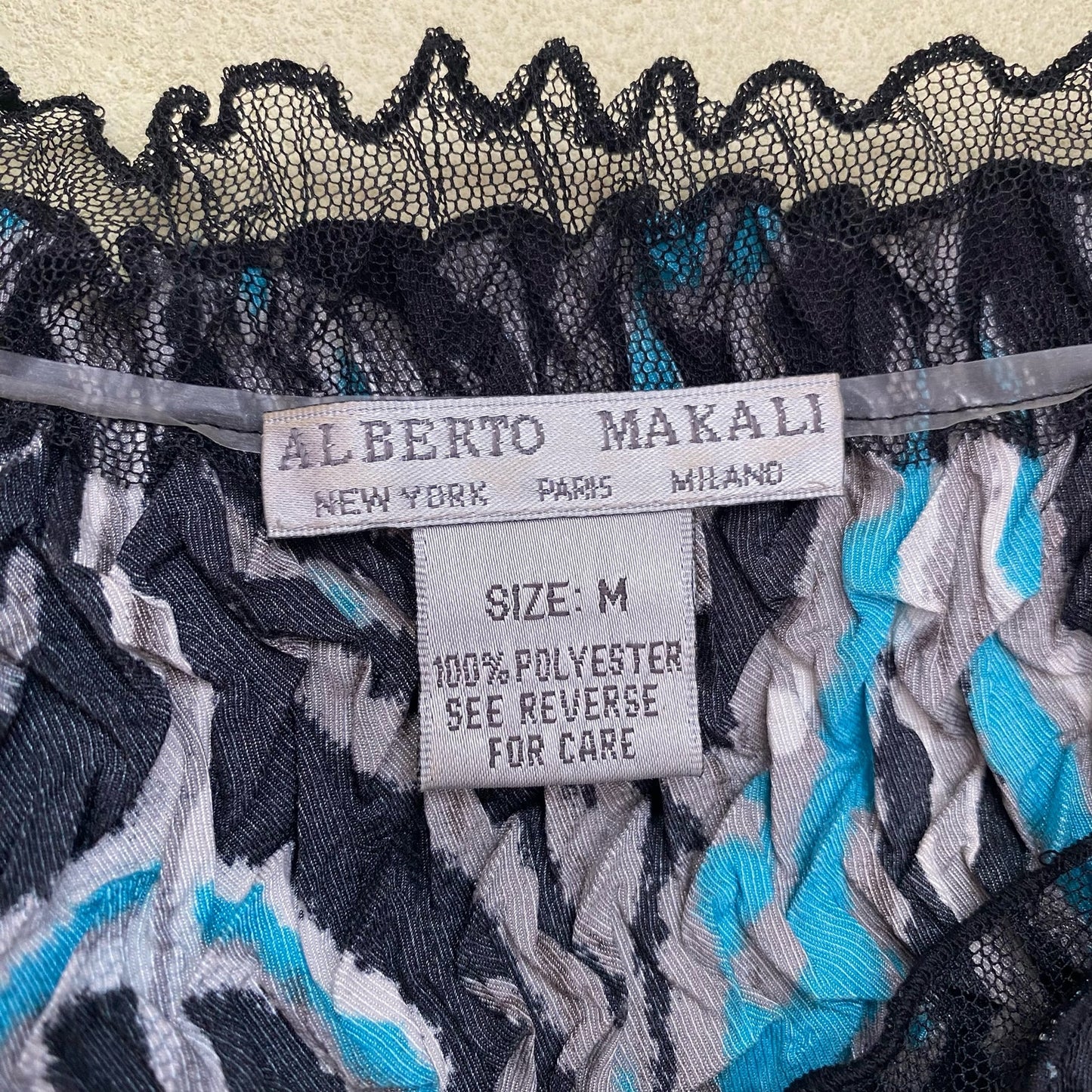 Vintage Alberto Makali Sequins Crinkle Blouse, Size Medium