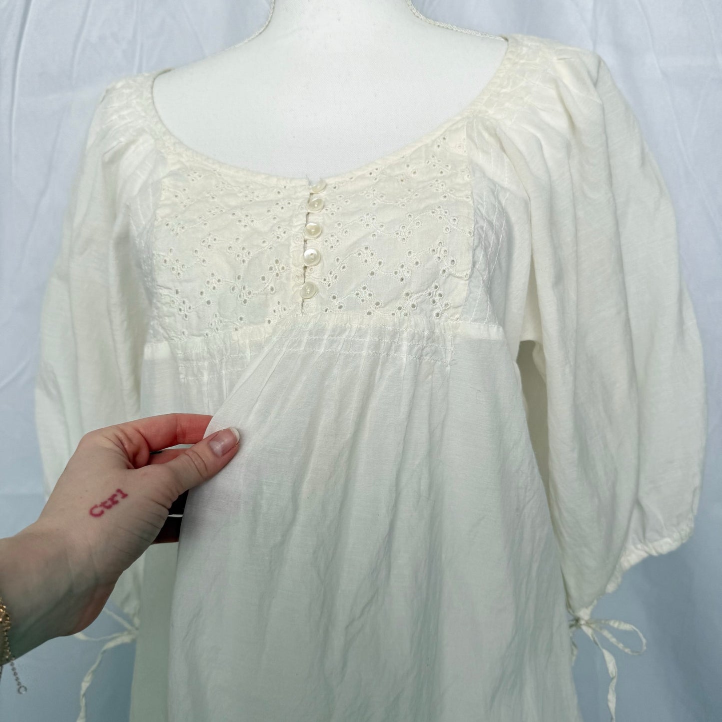 Secondhand River Island Puff Sleeve Babydoll Blouse, Size 12