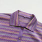 Secondhand Purple Zigzag Metallic Stripe Knit Button Up Rhinestone Collar, Size XL