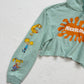 Reworked Nickelodeon Characters Crop Hoodie Green Graphic Retro 90s Y2K M