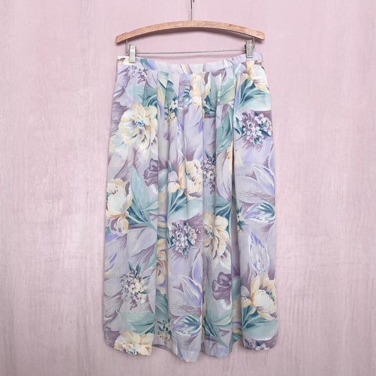 Vintage Alfred Dunner Floral A-Line Midi Skirt, Size 16