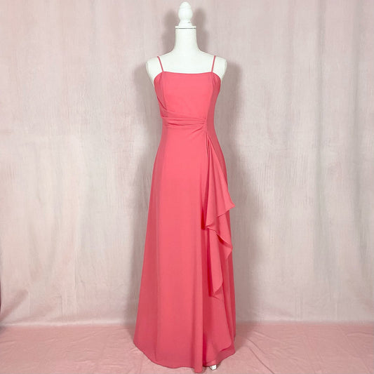 Vintage Aspeed Peach Chiffon bridesmaid Long Dress, Size Medium