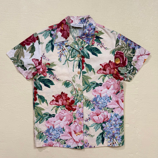 Vintage Karen Kane Floral Button Up Shirt, Size 2