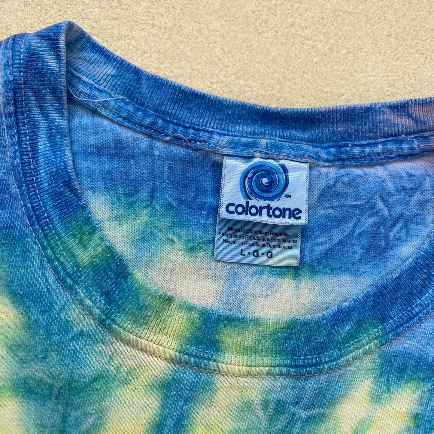 Y2K Colortone Rainbow Tie Dye T-Shirt, Size Large