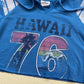 Reworked Y2K Hawaii Distressed Crop Short Sleeve Hoodie, Size XS
