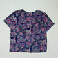 Secondhand Silkland Silk Abstract Floral Short Sleeve Top, Size XS