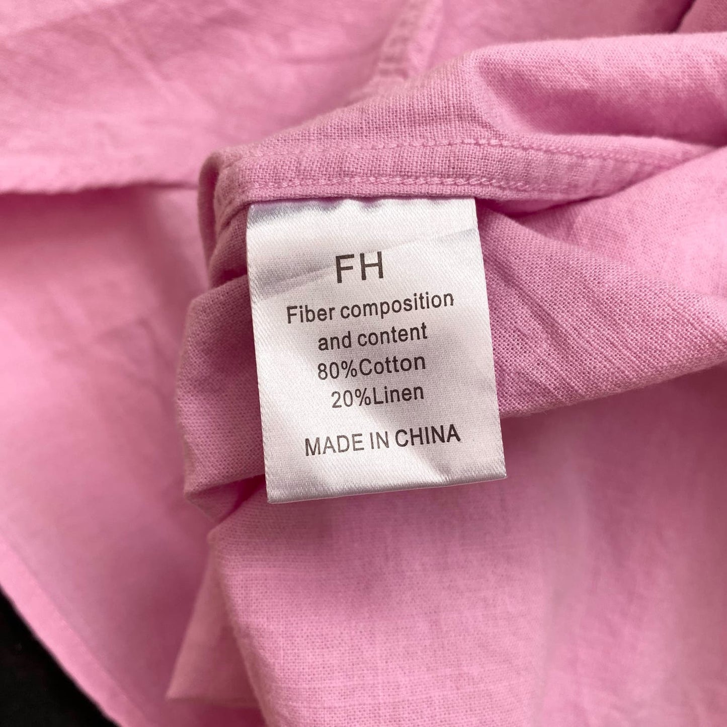 Upcycled Pink Cotton Linen Two Piece Skirt Set, Size M/L