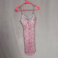 Secondhand Rosedress Pink Floral Ruched Bodycon Mini Dress, Size Small