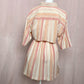 Upcycled Vintage Crop Button Up Shirt & Skirt Set, Size S/M