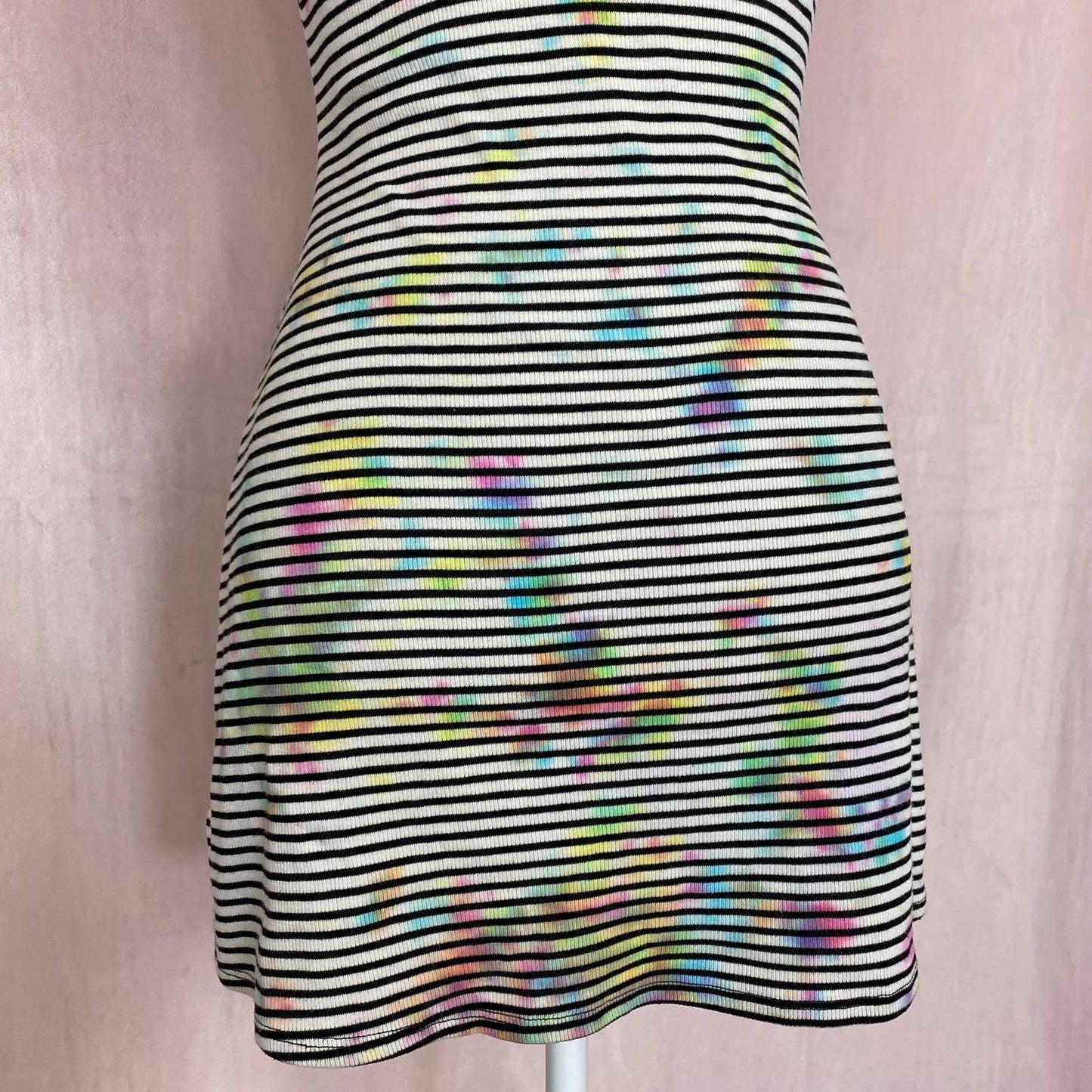 Upcycled Urban Outfitters Tie Dye Striped Mini Dress, Size Small