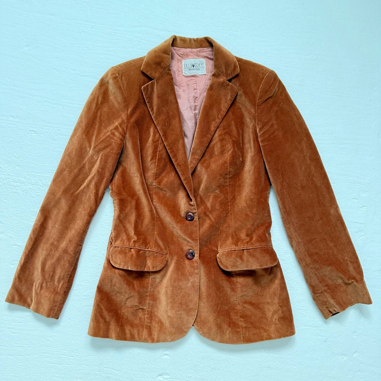 Vintage Plumtree Brown Velvet Blazer, Size XS