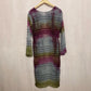 Secondhand Sequins Tie Dye Stripe Long Sleeve Sheer Tunic, Size M/L