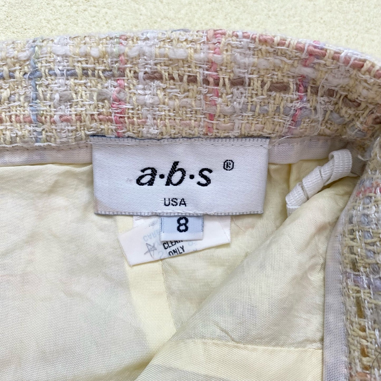 Vintage ABS Tweed Fringe Hem Mini Skirt, Size Small