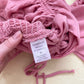 Secondhand 2Bella Pink Ruched Drawstring Puff Sleeve Crop Top, Size Medium