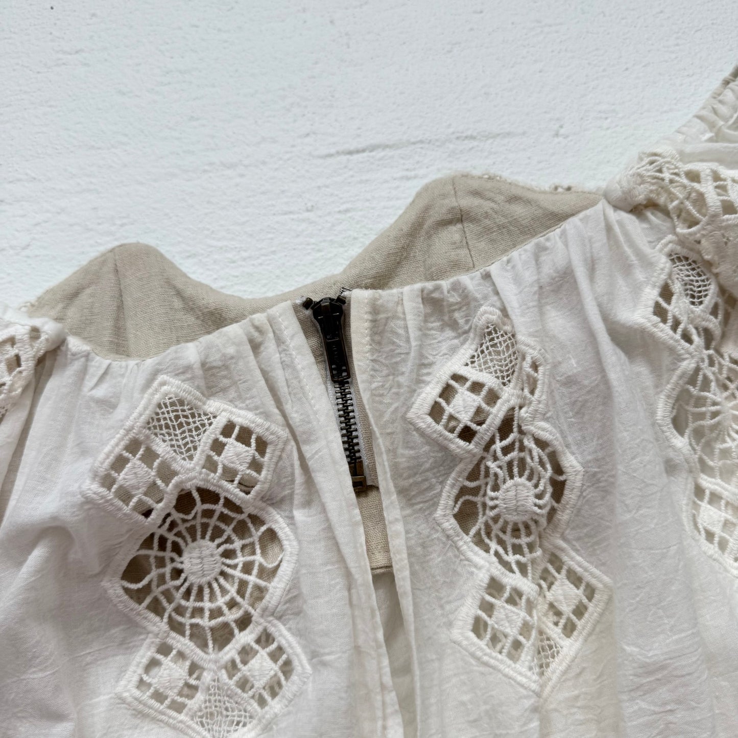 Secondhand Stone Cold Fox Cream Lace Off Shoulder Romper, Size 1 (XS/S)