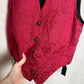 Vintage Wrapper Burgundy Embroidered Tuxedo Vest, Size Small