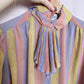 Vintage 70s Helen Fabrikant Stripe Button Up Blouse, Size M/L