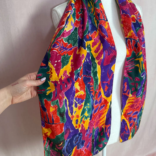 Vintage New York Studio Abstract Silk Scarf