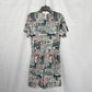 Vintage Shenanigans Abstract Button Tie Front Romper, Size Large