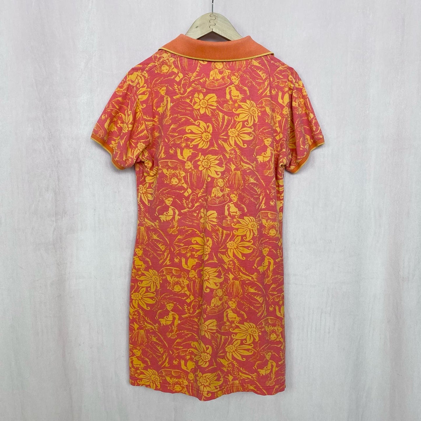 Vintage Hawaiian Polo Shirt Mini Dress, Size Medium