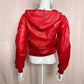 Vintage All American Football Red Zip Up Hooded Windbreaker, Size Small