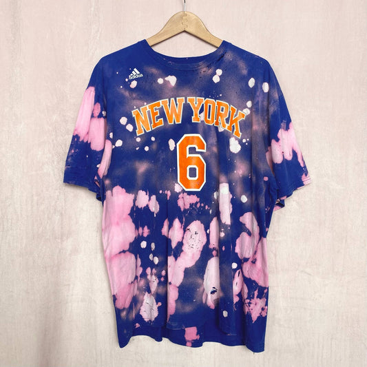 Upcycled Adidas New York Knicks Distressed T-Shirt, Size 2X