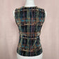 Vintage Plisse Micro Pleated Abstract Tank Top, Size Small