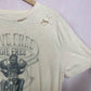 Upcycled Lucky Brand Live Free Die Free Distressed Tee, Size Large