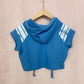 Reworked Y2K Hawaii Distressed Crop Short Sleeve Hoodie, Size XS