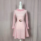 Vintage 70s Vicky Vaughn Pink Knit Mini Dress, Size XS