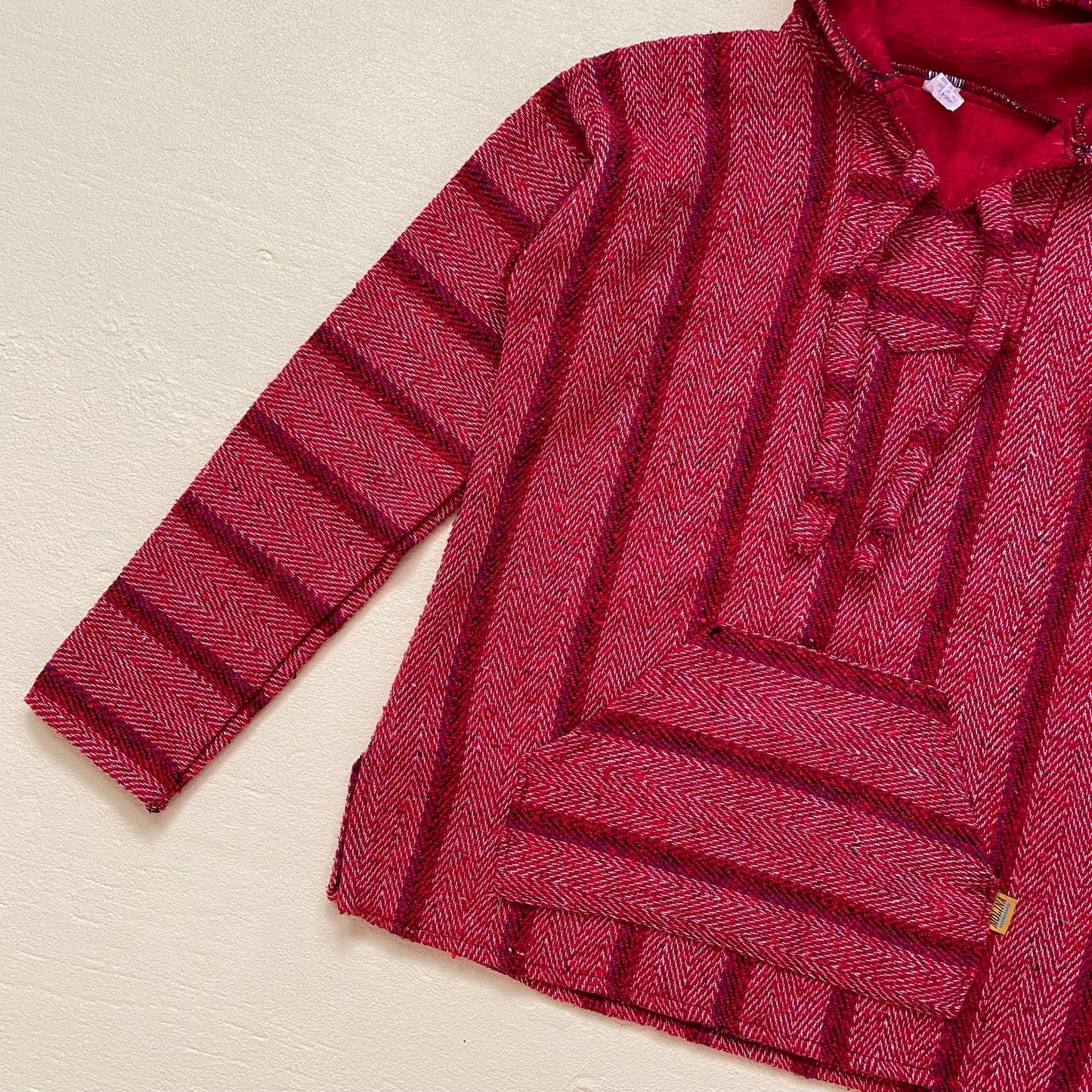 Vintage Molina Red Stripe Baja Hoodie Sweatshirt, Size Medium