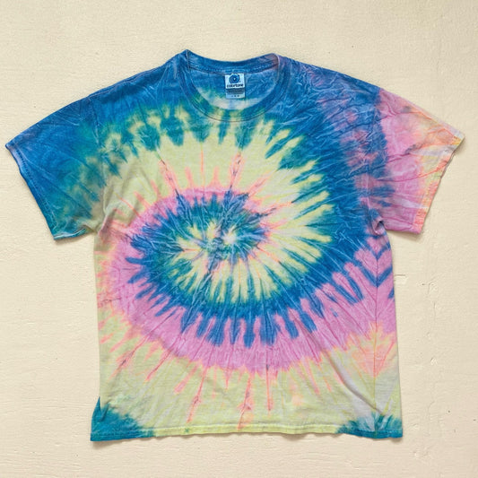 Y2K Colortone Rainbow Tie Dye T-Shirt, Size Large