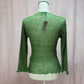 Preowned Shu-Shi Green Crochet Open Tie Front Cardigan, One Size