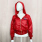 Vintage All American Football Red Zip Up Hooded Windbreaker, Size Small