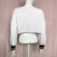 Reworked Distressed Smiley Face Crop Long Sleeve, One Size