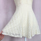 Reworked Ecoté Cream Lace Fit & Flare Tank Top, Size Small